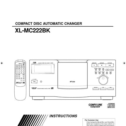 JVC XL-MC222BK CD Changer Owners Instruction Manual