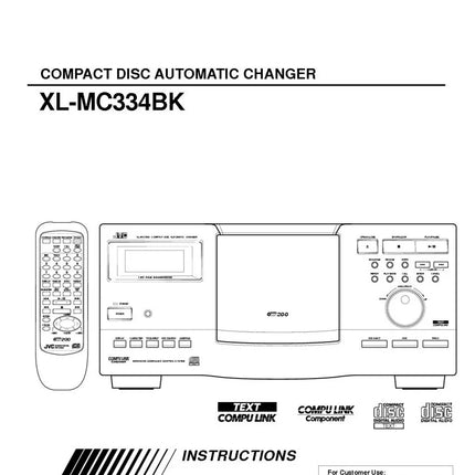 JVC XL-MC334BK CD Changer Owners Instruction Manual