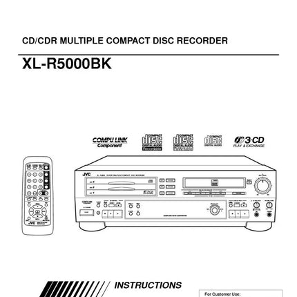 JVC XL-R5000BK CD Recorder Owners Instruction Manual