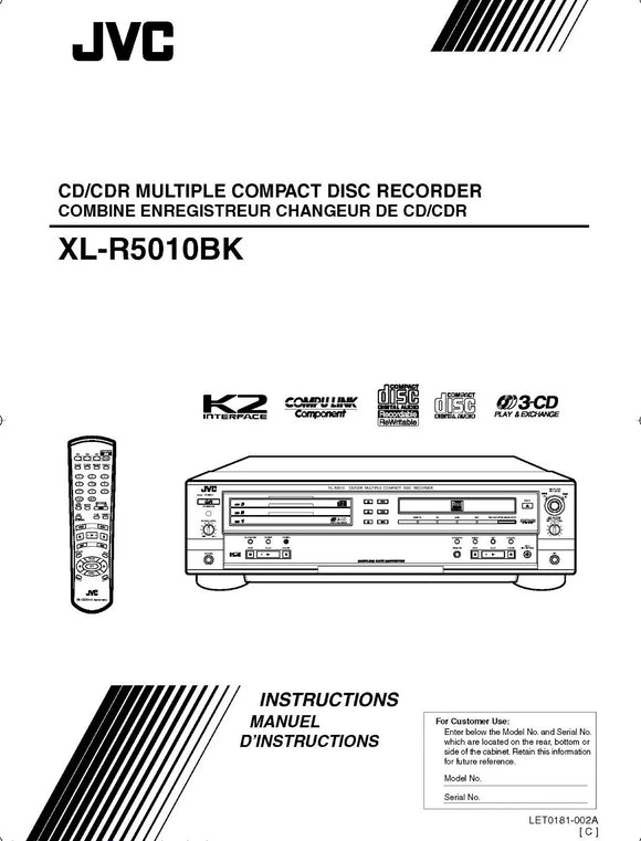 JVC XL-R5010BK CD Recorder Owners Instruction Manual