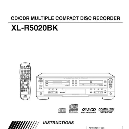 JVC XL-R5020BK CD Recorder Owners Instruction Manual