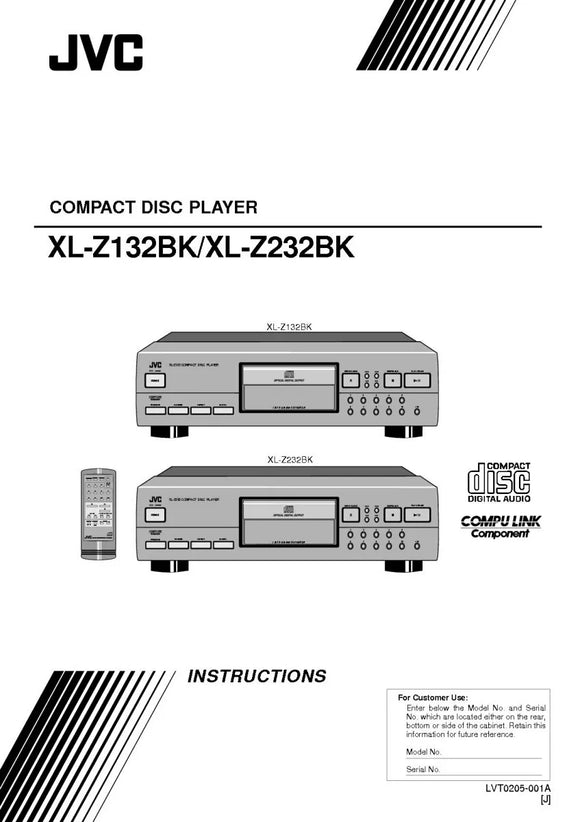 JVC XL-Z132BK XL-Z232BK CD Player Owners Instruction Manual