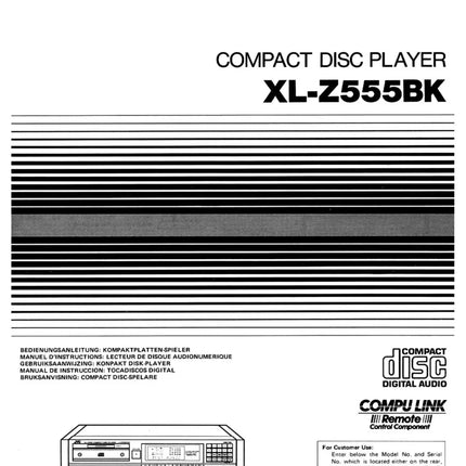 JVC XL-Z 555BK CD Player Owners Instruction Manual