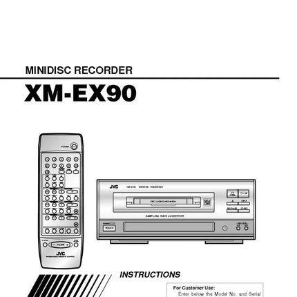 JVC XM-EX90 Minidisc Recorder Owners Instruction Manual