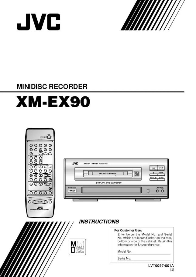 JVC XM-EX90 Minidisc Recorder Owners Instruction Manual