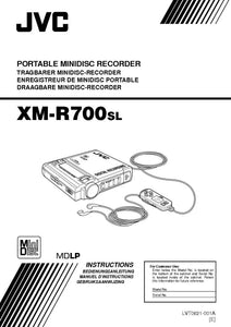 JVC XM-R700SL Minidisc Recorder Owners Instruction Manual