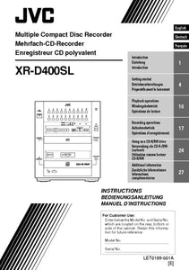 JVC XR-D400SL CD Recorder Owners Instruction Manual