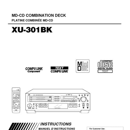 JVC XU-301BK CD Player Owners Instruction Manual