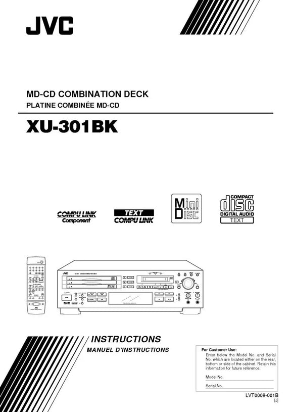 JVC XU-301BK CD Player Owners Instruction Manual