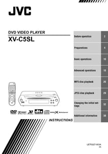 JVC XV-C5SL DVD Player Owners Instruction Manual