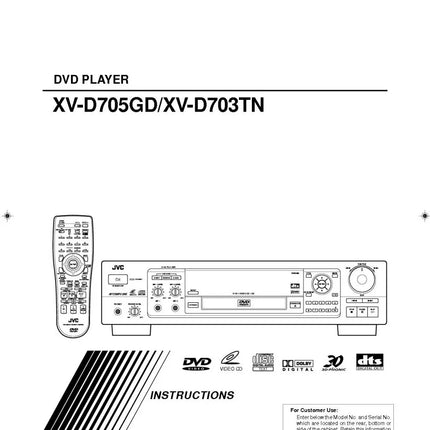 JVC XV-D703TN XV-D705GD DVD Player Owners Instruction Manual