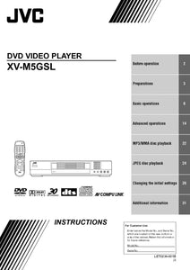 JVC XV-M5GSL DVD Player Owners Instruction Manual