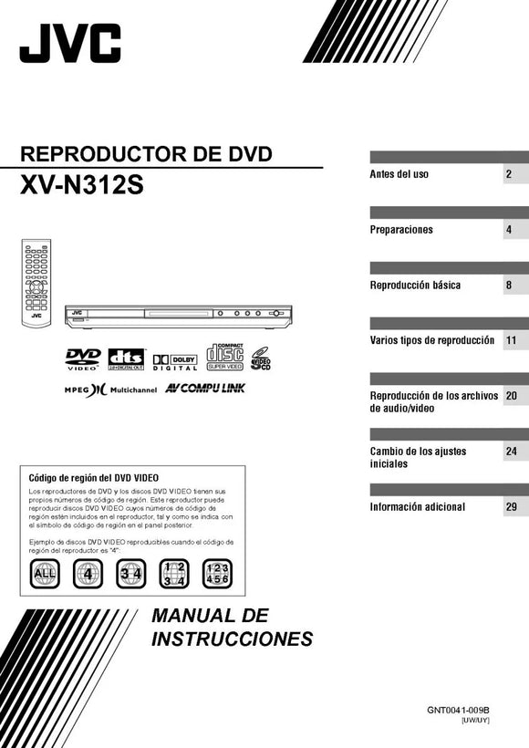 JVC XV-N312S DVD Player Owners Instruction Manual