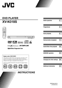 JVC XV-N318S DVD Player Owners Instruction Manual