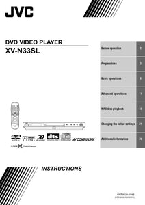 JVC XV-N33SL DVD Player Owners Instruction Manual