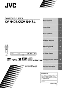 JVC XV-N40BK XV-N44SL DVD Player Owners Instruction Manual