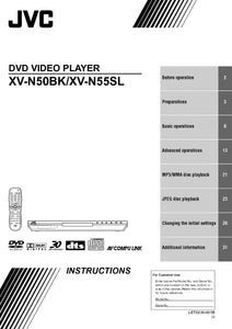 JVC XV-N50BK XV-N55SL DVD Player Owners Instruction Manual