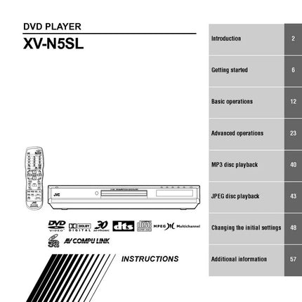 JVC XV-N5SL DVD Player Owners Instruction Manual