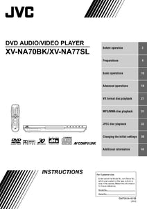 JVC XV-NA70BK XV-NA77SL DVD Player Owners Instruction Manual