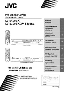 JVC XV-S300SL XV-S320SL XV-S400SL DVD Player Owners Instruction Manual