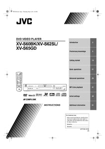 JVC XV-S60BK XV-S62SL XV-S65GD DVD Player Owners Instruction Manual