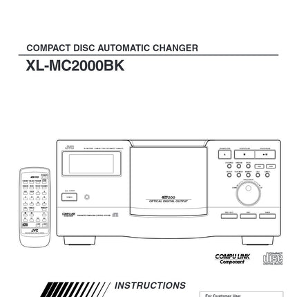 JVC XL-mc2000 CD PLAYER Owners Instruction Manual