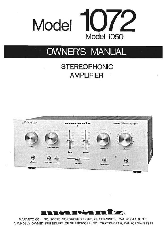 Marantz 1050 Amplifier Owners Manual