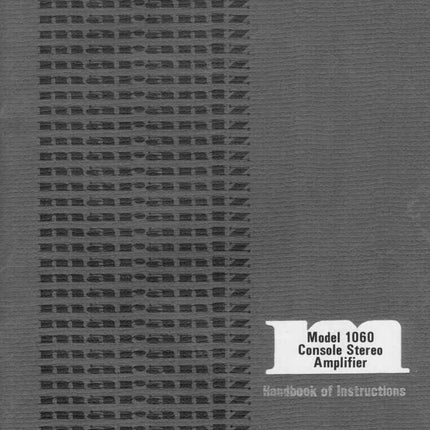 Marantz 1060 Amplifier Owners Manual