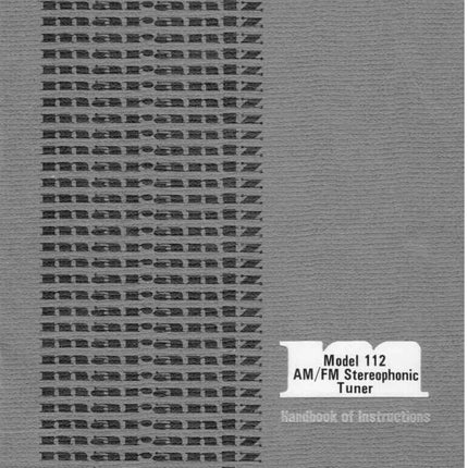 Marantz 112 Tuner Owners Instruction Manual