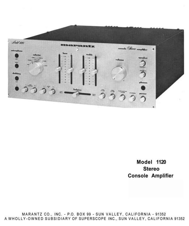 Marantz 1120 Amplifier Owners Manual