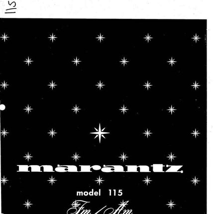 Marantz 115 Tuner Owners Manual