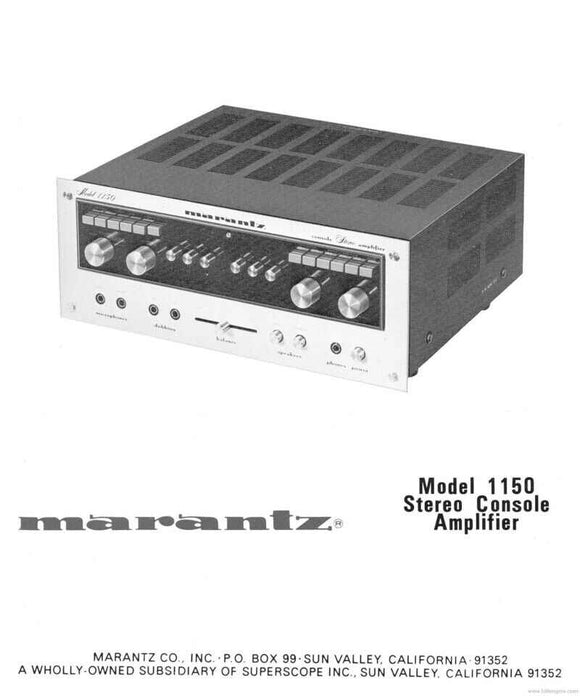 Marantz 1150 Amplifier Owners Instruction Manual