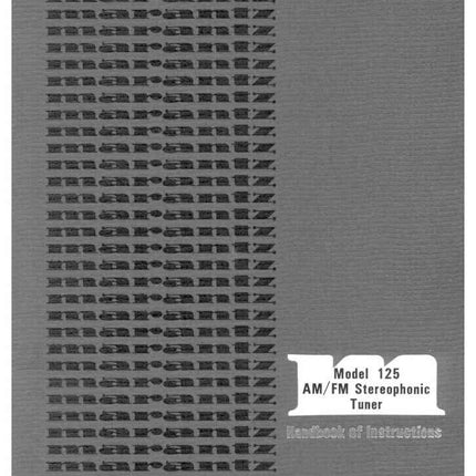 Marantz 125 Tuner Owners Instruction Manual