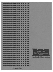 Marantz 2110 Tuner Owners Instruction Manual