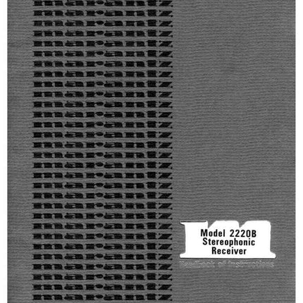 Marantz 2220B Receiver Owners Instruction Manual