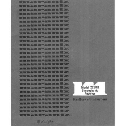 Marantz 2238B Receiver Owners Manual