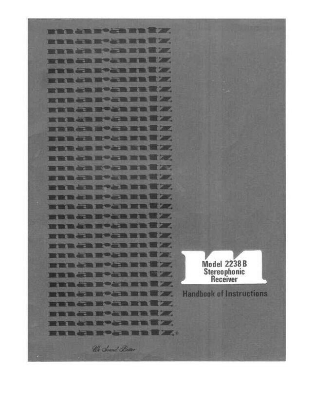 Marantz 2238B Receiver Owners Manual