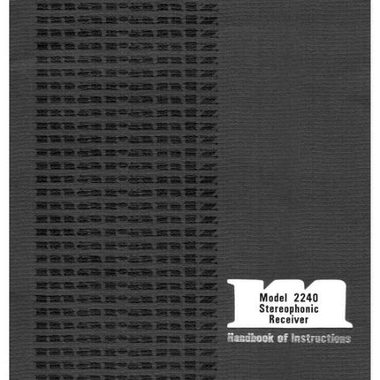 Marantz 2240 Receiver Owners Instruction Manual
