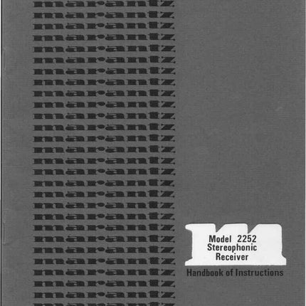 Marantz 2252 Receiver Owners Manual