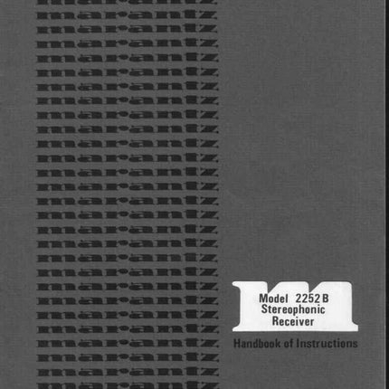 Marantz 2252B Receiver Owners Manual