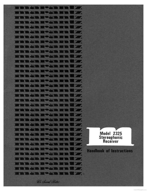 Marantz 2325 Receiver Owners Instruction Manual