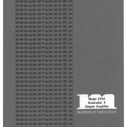 Marantz 2440 Amplifier Owners Manual