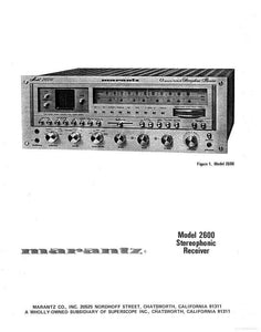 Marantz 2600 Receiver Owners Instruction Manual