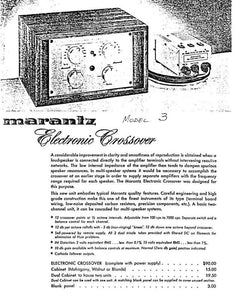 Marantz 3 Amplifier Owners Manual