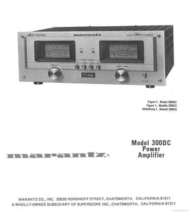 Marantz 300DC Amplifier Owners Instruction Manual