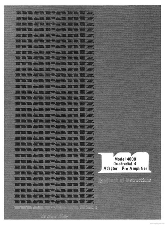 Marantz 4000 Amplifier Owners Instruction Manual