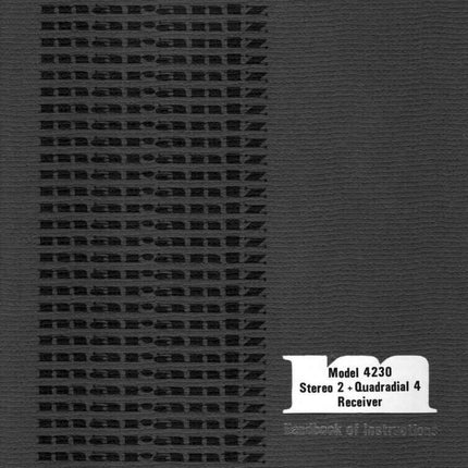 Marantz 4230 Receiver Owners Manual