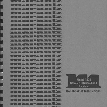 Marantz 4270 Receiver Owners Manual