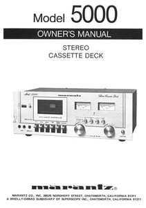 Marantz 5000 Cassette Deck Owners Manual