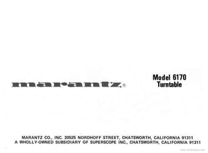 Marantz 6170 Turntable Owners Instruction Manual